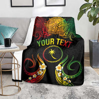 Personalised Chuuk Independence Day Blanket Polynesian Tattoo and Plumeria Reggae Color LT03 - Polynesian Pride