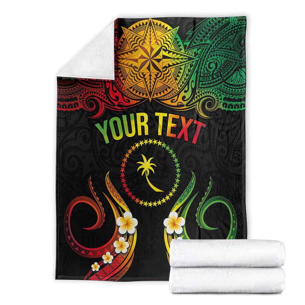 Personalised Chuuk Independence Day Blanket Polynesian Tattoo and Plumeria Reggae Color LT03 - Polynesian Pride