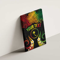 Personalised Chuuk Independence Day Canvas Wall Art Polynesian Tattoo and Plumeria Reggae Color