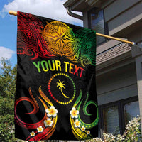Personalised Chuuk Independence Day Garden Flag Polynesian Tattoo and Plumeria Reggae Color LT03 - Polynesian Pride
