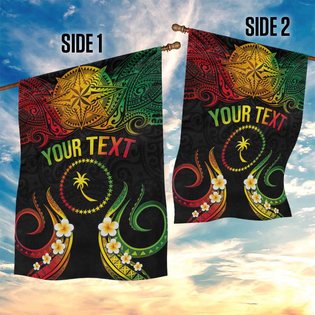 Personalised Chuuk Independence Day Garden Flag Polynesian Tattoo and Plumeria Reggae Color LT03 - Polynesian Pride
