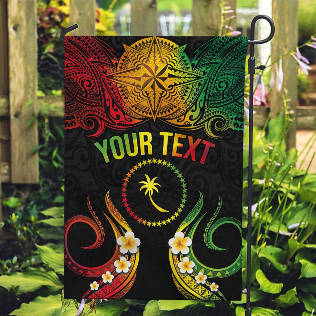 Personalised Chuuk Independence Day Garden Flag Polynesian Tattoo and Plumeria Reggae Color LT03 Garden Flag Reggae - Polynesian Pride