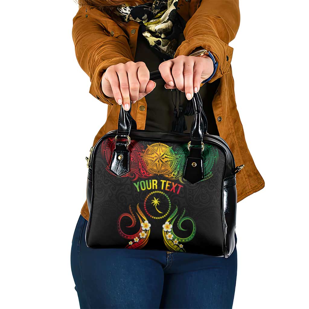Personalised Chuuk Independence Day Shoulder Handbag Polynesian Tattoo and Plumeria Reggae Color LT03 One Size Reggae - Polynesian Pride