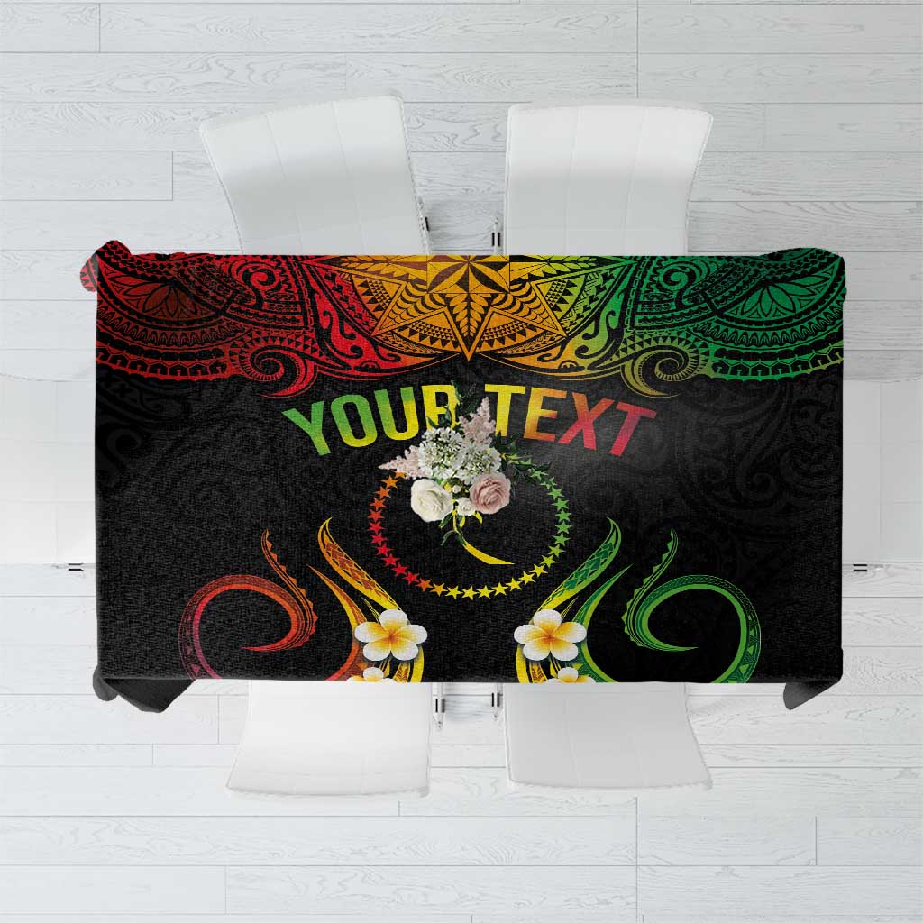 Personalised Chuuk Independence Day Tablecloth Polynesian Tattoo and Plumeria Reggae Color LT03 Reggae - Polynesian Pride