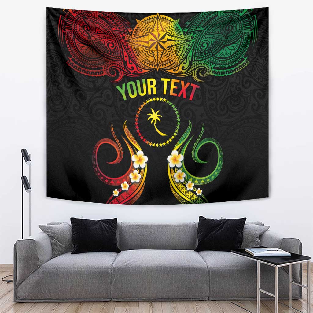 Personalised Chuuk Independence Day Tapestry Polynesian Tattoo and Plumeria Reggae Color LT03 Reggae - Polynesian Pride