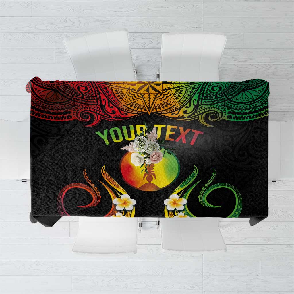 Personalised New Caledonia Independence Day Tablecloth Polynesian Tattoo and Plumeria Reggae Color LT03 Reggae - Polynesian Pride
