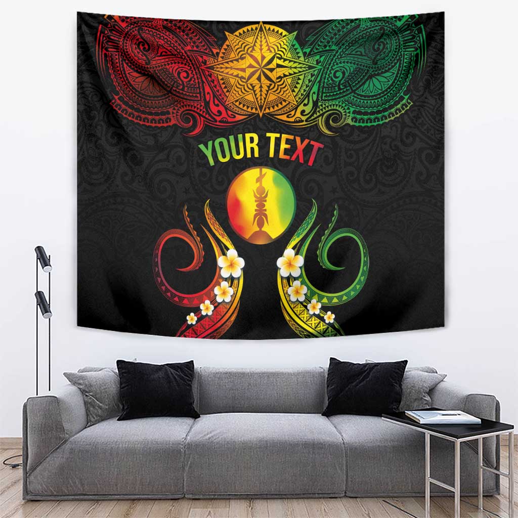 Personalised New Caledonia Independence Day Tapestry Polynesian Tattoo and Plumeria Reggae Color LT03 Reggae - Polynesian Pride