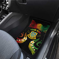 Personalised Tuvalu Independence Day Car Mats Polynesian Tattoo and Plumeria Reggae Color