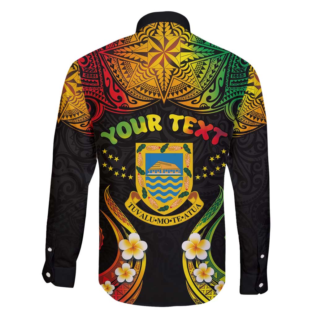 Personalised Tuvalu Independence Day Family Matching Mermaid Dress and Hawaiian Shirt Polynesian Tattoo and Plumeria Reggae Color LT03 - Polynesian Pride
