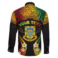 Personalised Tuvalu Independence Day Family Matching Puletasi and Hawaiian Shirt Polynesian Tattoo and Plumeria Reggae Color