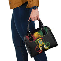 Personalised Tuvalu Independence Day Shoulder Handbag Polynesian Tattoo and Plumeria Reggae Color LT03 - Polynesian Pride