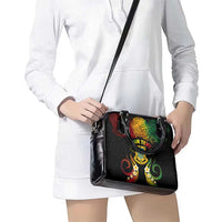 Personalised Tuvalu Independence Day Shoulder Handbag Polynesian Tattoo and Plumeria Reggae Color LT03 - Polynesian Pride