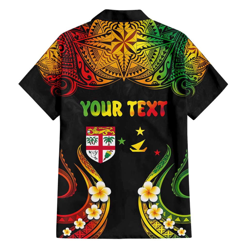 Personalised Malampa Fiji Day Family Matching Short Sleeve Bodycon Dress and Hawaiian Shirt Polynesian Tattoo and Plumeria Reggae Color LT03 - Polynesian Pride