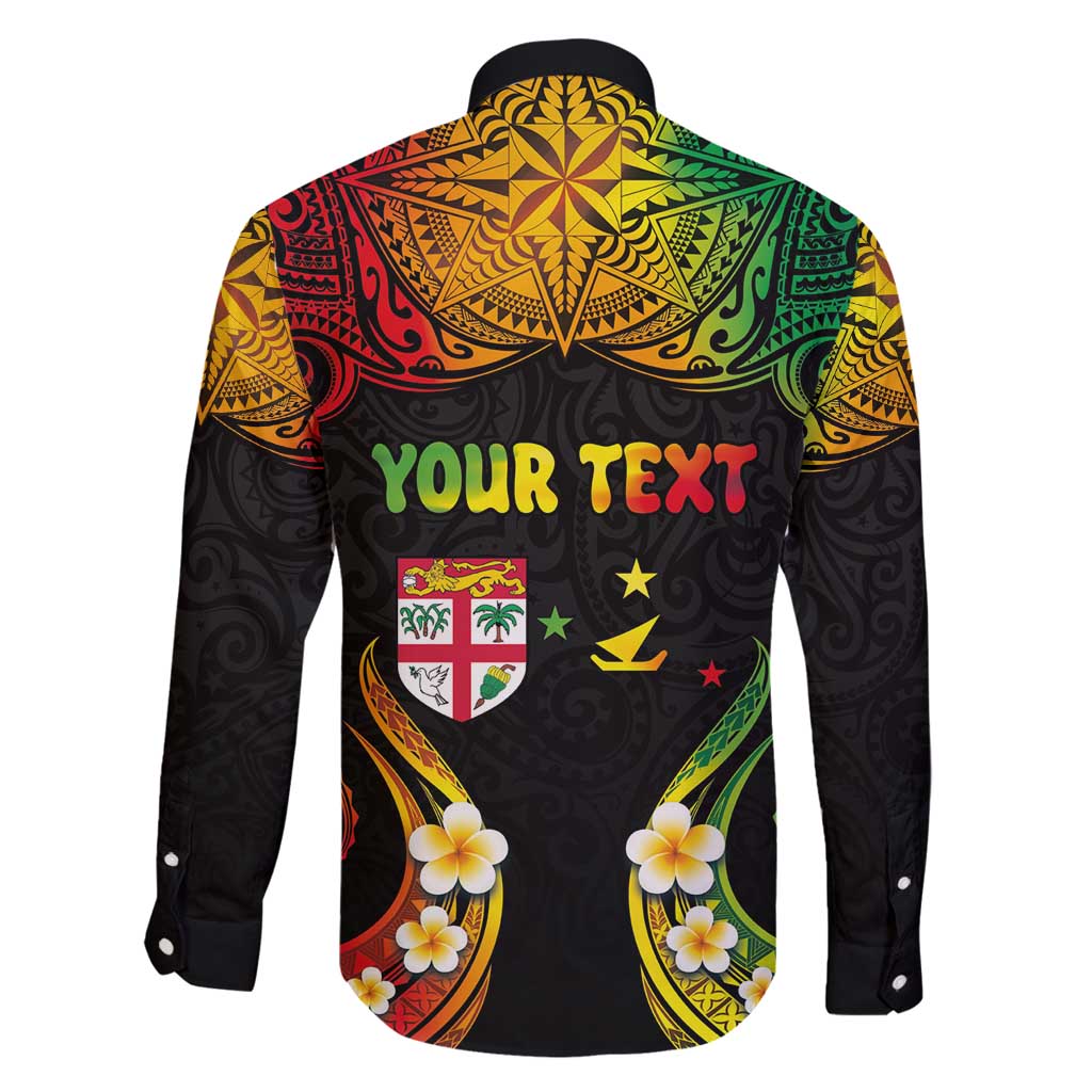 Personalised Malampa Fiji Day Family Matching Tank Maxi Dress and Hawaiian Shirt Polynesian Tattoo and Plumeria Reggae Color LT03 - Polynesian Pride