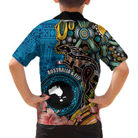 Fiji and Australia Kangaroos Family Matching Tank Maxi Dress and Hawaiian Shirt Indigenous Aboriginal and Fijian Masi Tribal Tattoo LT03 - Polynesian Pride
