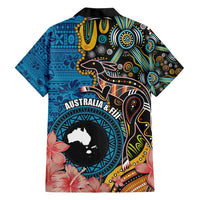 Fiji and Australia Kangaroos Family Matching Tank Maxi Dress and Hawaiian Shirt Indigenous Aboriginal and Fijian Masi Tribal Tattoo LT03 - Polynesian Pride