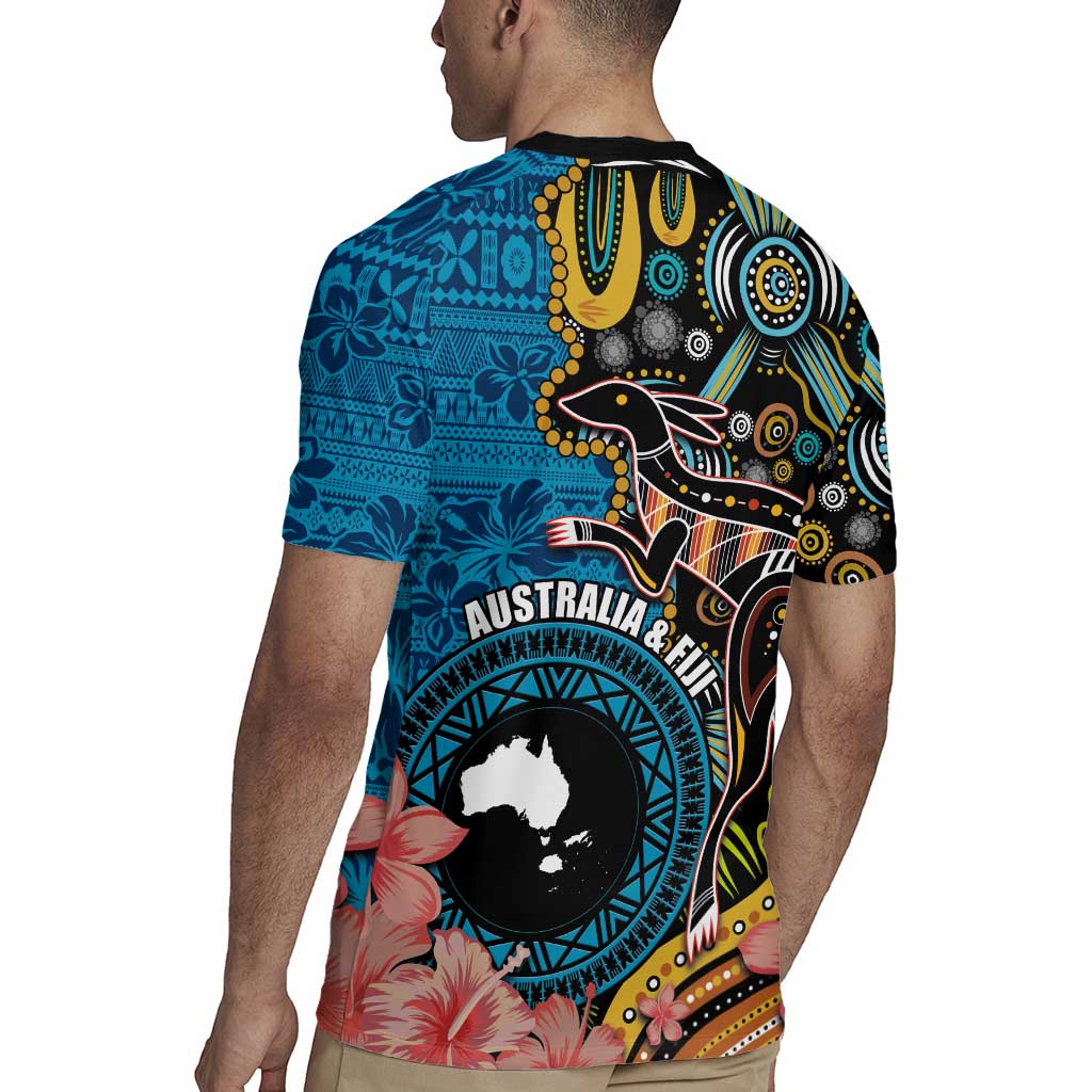 Fiji and Australia Kangaroos Rugby Jersey Indigenous Aboriginal and Fijian Masi Tribal Tattoo