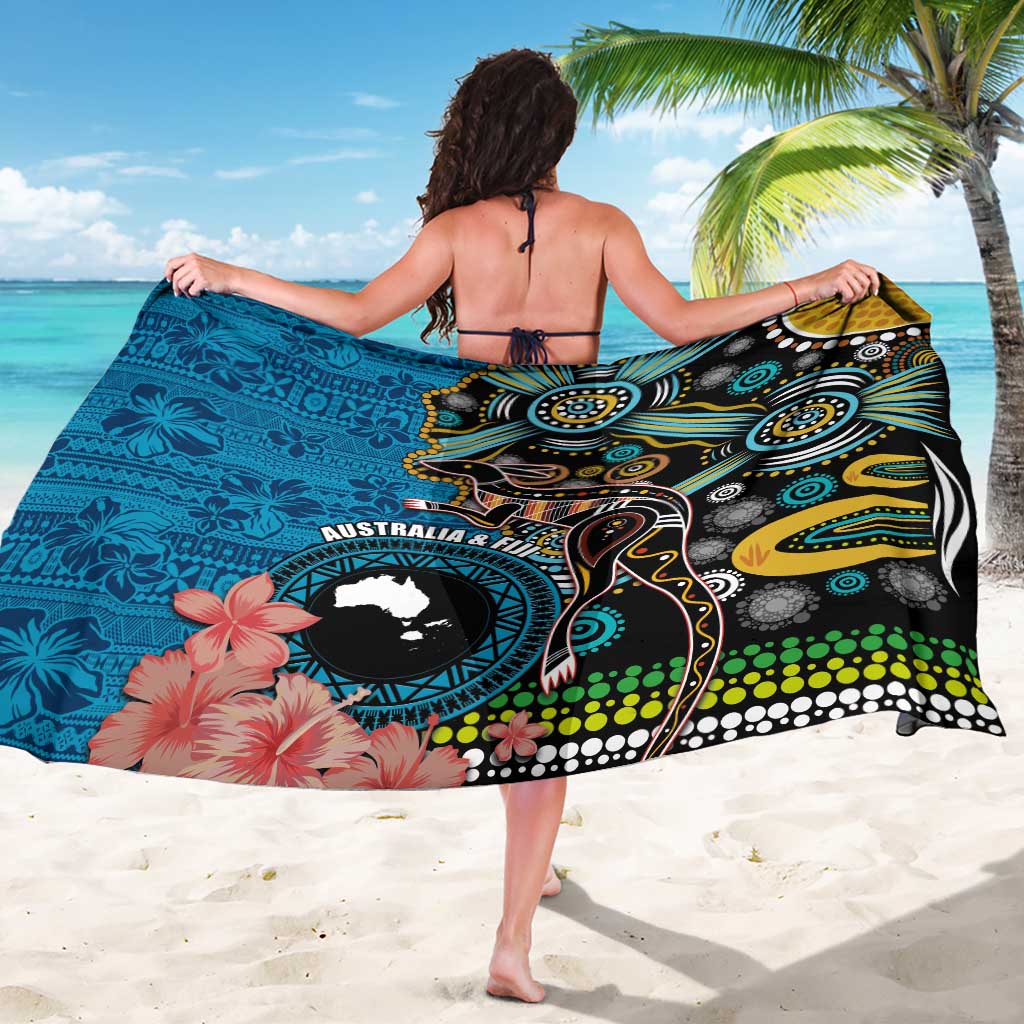 Fiji and Australia Kangaroos Sarong Indigenous Aboriginal and Fijian Masi Tribal Tattoo