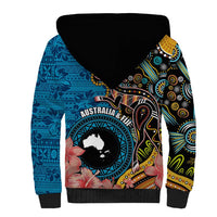 Fiji and Australia Kangaroos Sherpa Hoodie Indigenous Aboriginal and Fijian Masi Tribal Tattoo