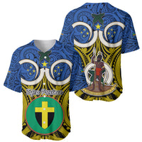 Vanuatu Tafea Province Baseball Jersey Pig Tusk Mix Maori Pattern and Namele Leaf LT03 - Polynesian Pride