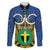 Personalised Vanuatu Tafea Province Family Matching Long Sleeve Bodycon Dress and Hawaiian Shirt Pig Tusk Mix Maori Pattern and Namele Leaf LT03 Dad's Shirt - Long Sleeve Blue - Polynesian Pride