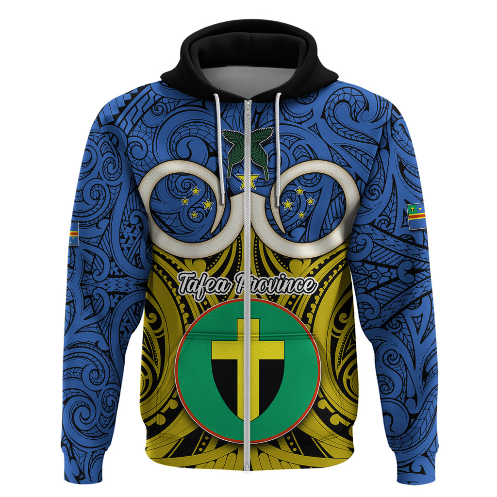 Personalised Vanuatu Tafea Province Hoodie Pig Tusk Mix Maori Pattern and Namele Leaf LT03 - Polynesian Pride