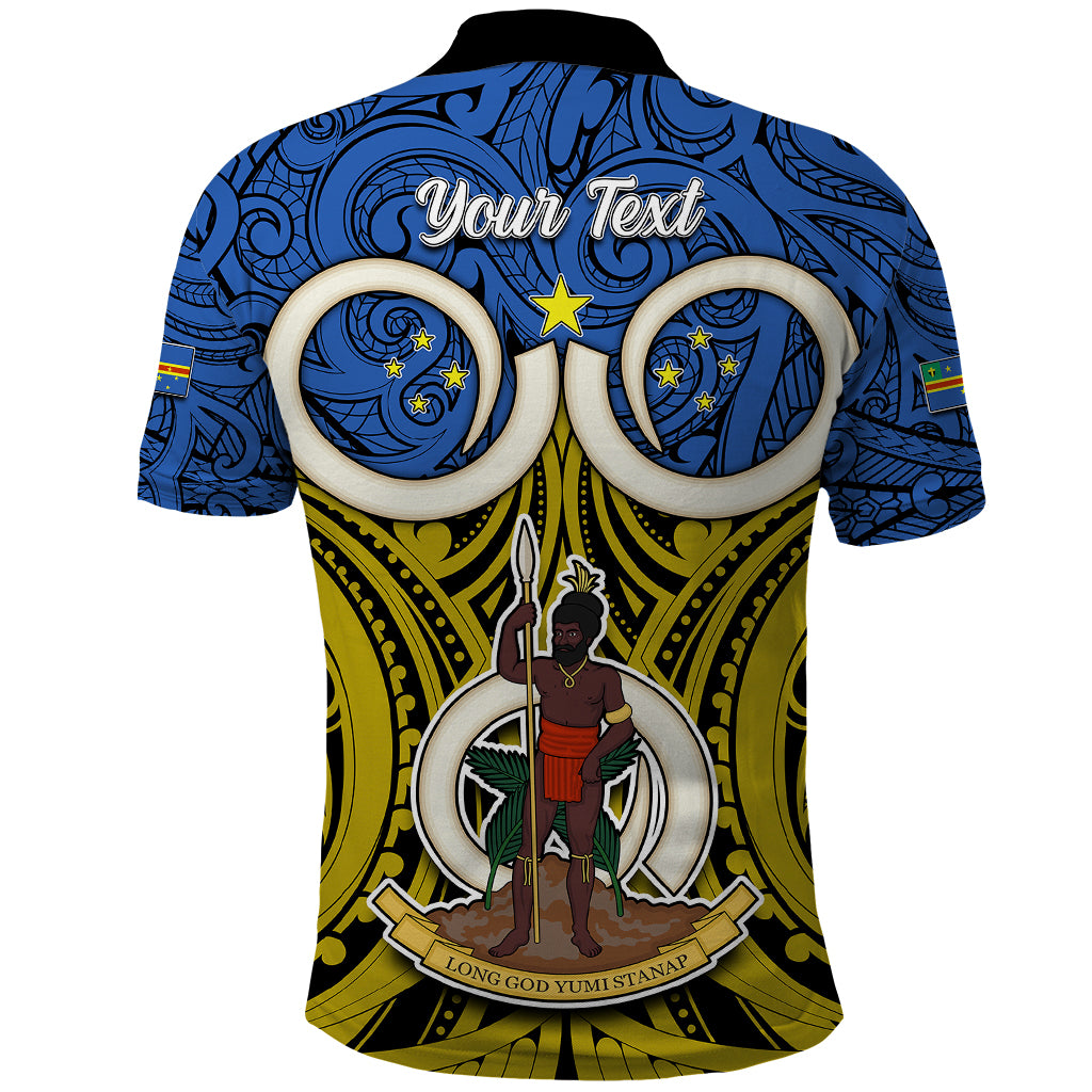 Personalised Vanuatu Tafea Province Polo Shirt Pig Tusk Mix Maori Pattern and Namele Leaf LT03 - Polynesian Pride