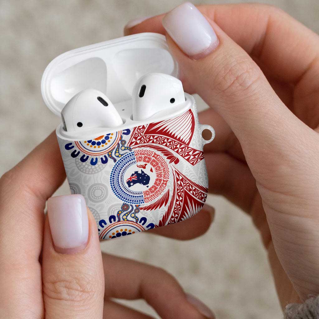 Tongan and Australian Culture Together AirPods Case Ngatu Art Tribal Aboriginal Tattoo Pattern - Polynesian Pride