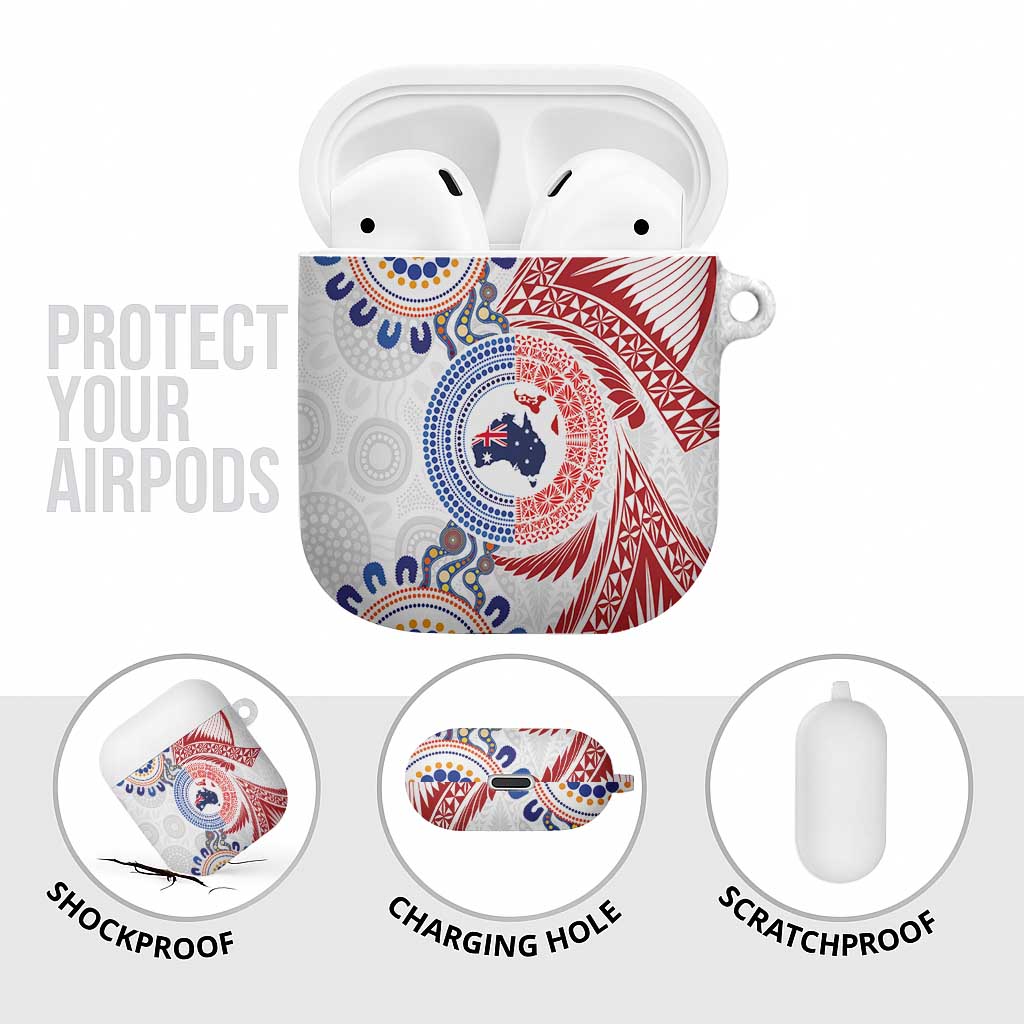 Tongan and Australian Culture Together AirPods Case Ngatu Art Tribal Aboriginal Tattoo Pattern - Polynesian Pride