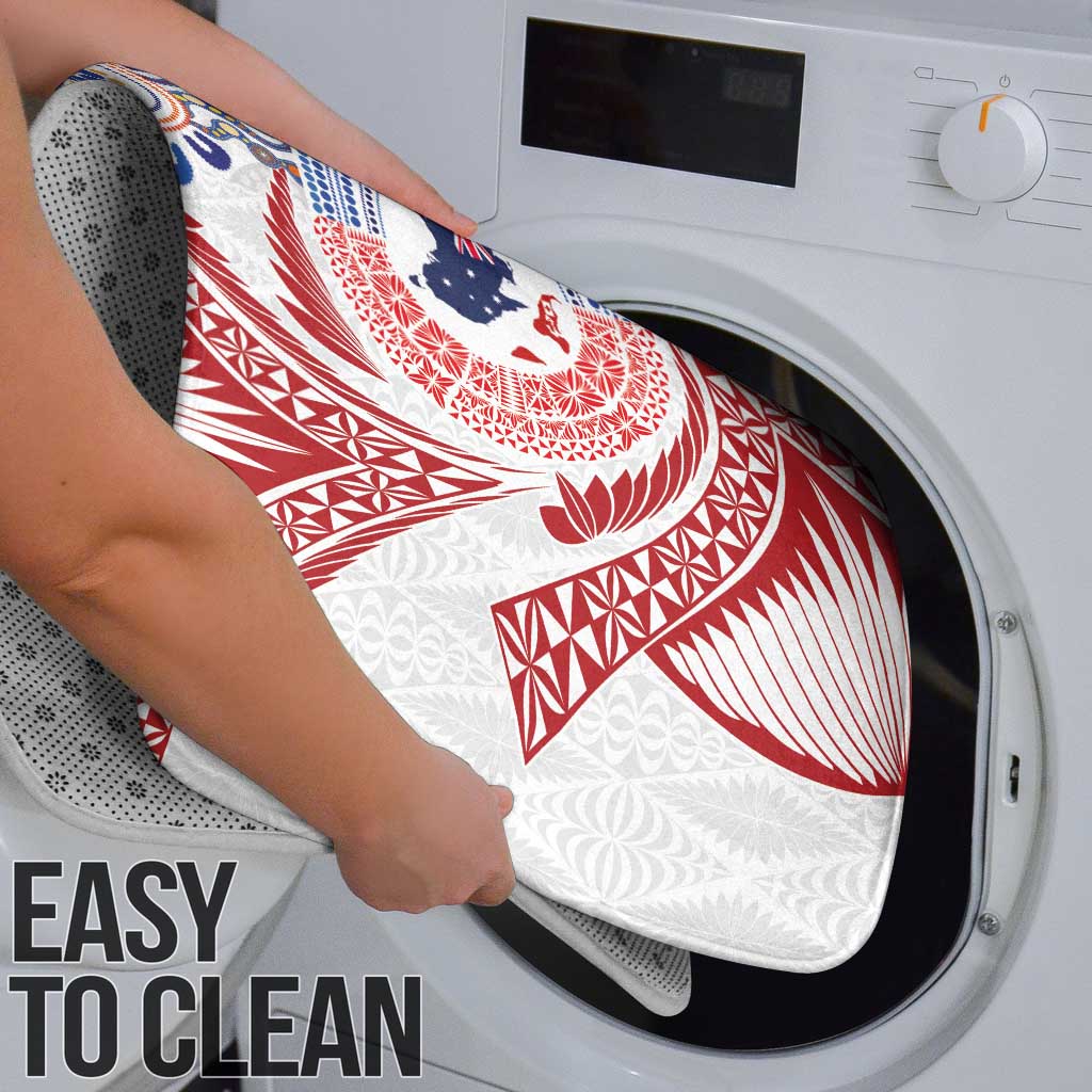 Tongan and Australian Culture Together Bathroom Set Ngatu Art Tribal Aboriginal Tattoo Pattern - Polynesian Pride