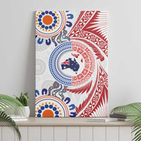 Tongan and Australian Culture Together Canvas Wall Art Ngatu Art Tribal Aboriginal Tattoo Pattern - Polynesian Pride
