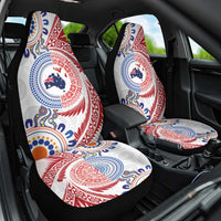 Tongan and Australian Culture Together Car Seat Cover Ngatu Art Tribal Aboriginal Tattoo Pattern - Polynesian Pride