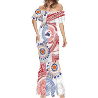 Tongan and Australian Culture Together Mermaid Dress Ngatu Art Tribal Aboriginal Tattoo Pattern - Polynesian Pride