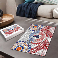 Tongan and Australian Culture Together Puzzle Ngatu Art Tribal Aboriginal Tattoo Pattern - Polynesian Pride