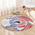 Tongan and Australian Culture Together Round Carpet Ngatu Art Tribal Aboriginal Tattoo Pattern - Polynesian Pride