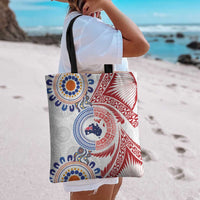 Tongan and Australian Culture Together Tote Bag Ngatu Art Tribal Aboriginal Tattoo Pattern - Polynesian Pride