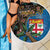Fijian and Australian Culture Together Beach Blanket Aboriginal Art and Tapa Motifs with Kangaroo and Palm Tree - Polynesian Pride
