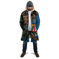 Fijian and Australian Culture Together Cloak Aboriginal Art and Tapa Motifs with Kangaroo and Palm Tree - Polynesian Pride