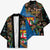 Fijian and Australian Culture Together Kimono Aboriginal Art and Tapa Motifs with Kangaroo and Palm Tree - Polynesian Pride