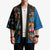 Fijian and Australian Culture Together Kimono Aboriginal Art and Tapa Motifs with Kangaroo and Palm Tree - Polynesian Pride