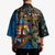 Fijian and Australian Culture Together Kimono Aboriginal Art and Tapa Motifs with Kangaroo and Palm Tree - Polynesian Pride
