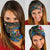 Fijian and Australian Culture Together Neck Gaiter Aboriginal Art and Tapa Motifs with Kangaroo and Palm Tree - Polynesian Pride