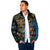 Fijian and Australian Culture Together Padded Jacket Aboriginal Art and Tapa Motifs with Kangaroo and Palm Tree - Polynesian Pride