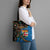 Fijian and Australian Culture Together Tote Bag Aboriginal Art and Tapa Motifs with Kangaroo and Palm Tree - Polynesian Pride