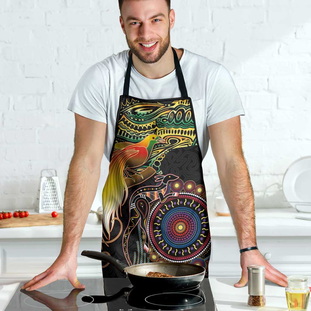 Papua New Guinea and Australia Together Apron Bird of Paradise and Kangaroo Melanesian Aboriginal Motifs - Polynesian Pride