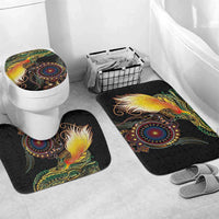 Papua New Guinea and Australia Together Bathroom Set Bird of Paradise and Kangaroo Melanesian Aboriginal Motifs - Polynesian Pride