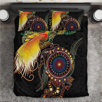 Papua New Guinea and Australia Together Bedding Set Bird of Paradise and Kangaroo Melanesian Aboriginal Motifs - Polynesian Pride