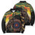Papua New Guinea and Australia Together Bomber Puffer Jacket Bird of Paradise and Kangaroo Melanesian Aboriginal Motifs - Polynesian Pride