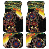 Papua New Guinea and Australia Together Car Mats Bird of Paradise and Kangaroo Melanesian Aboriginal Motifs - Polynesian Pride