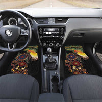 Papua New Guinea and Australia Together Car Mats Bird of Paradise and Kangaroo Melanesian Aboriginal Motifs - Polynesian Pride